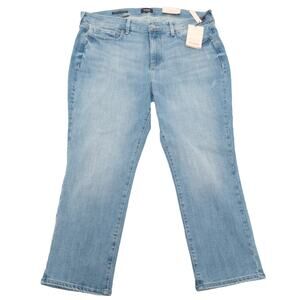 NYDJ Plus Size Marilyn Easley Wash High Rise Straight Ankle Jeans Size 18